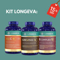 Kit Longeva: 1 Vitamina C Micronizada + 1 Curcumax + 1 Complexo B