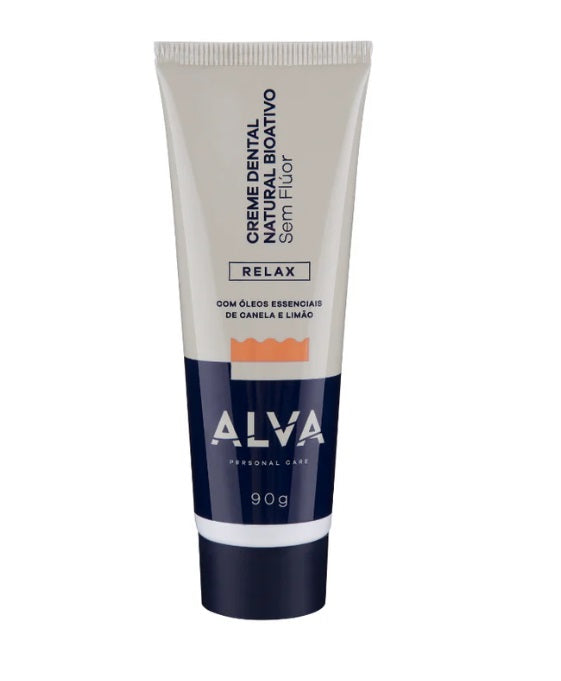 ALVA | Creme Dental Sem Flúor Relax Limão e Canela Vegano (90 Gramas)