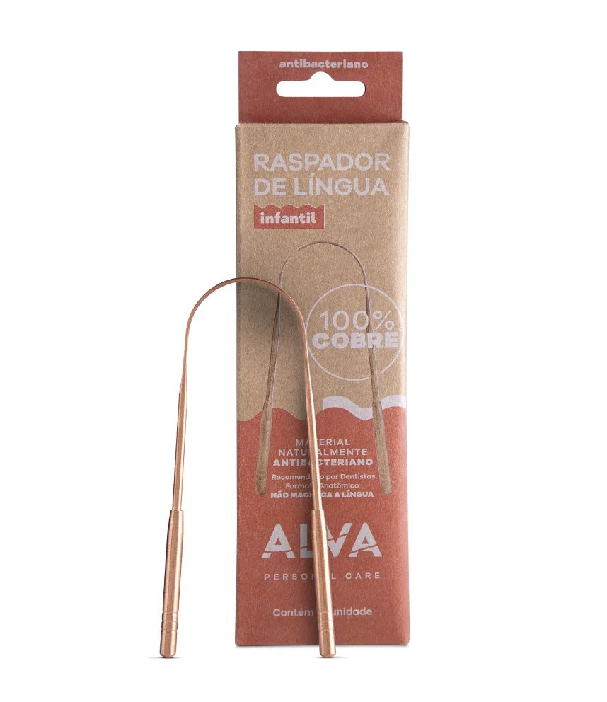 ALVA | Raspador de Língua Infantil 100% Cobre