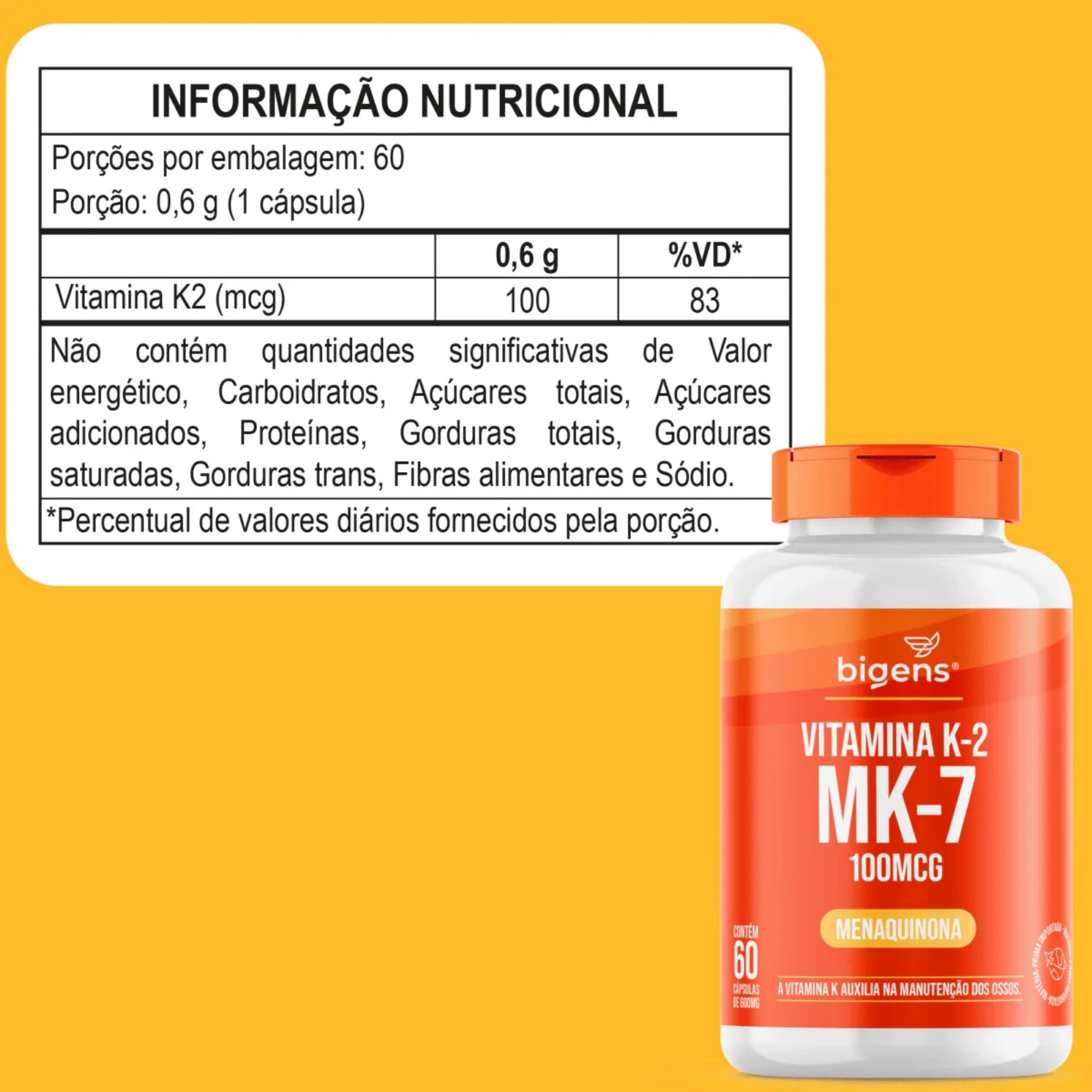 BIGENS | Vitamina K2 - MK7 (60 Cápsulas)