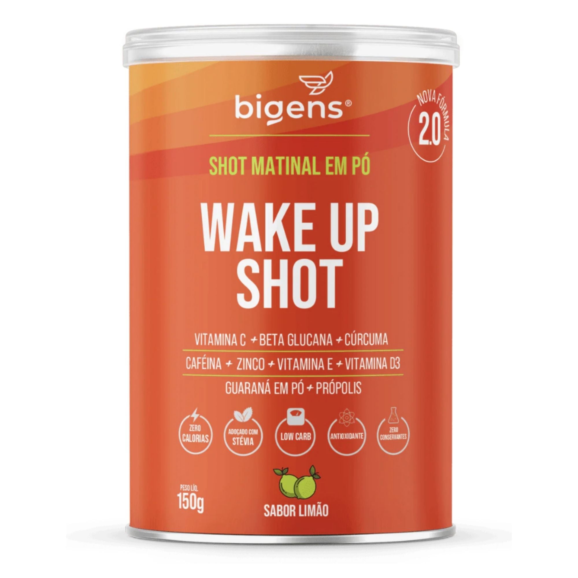 BIGENS | Wake up Shot Matinal Sabor Limão (150 Gramas)