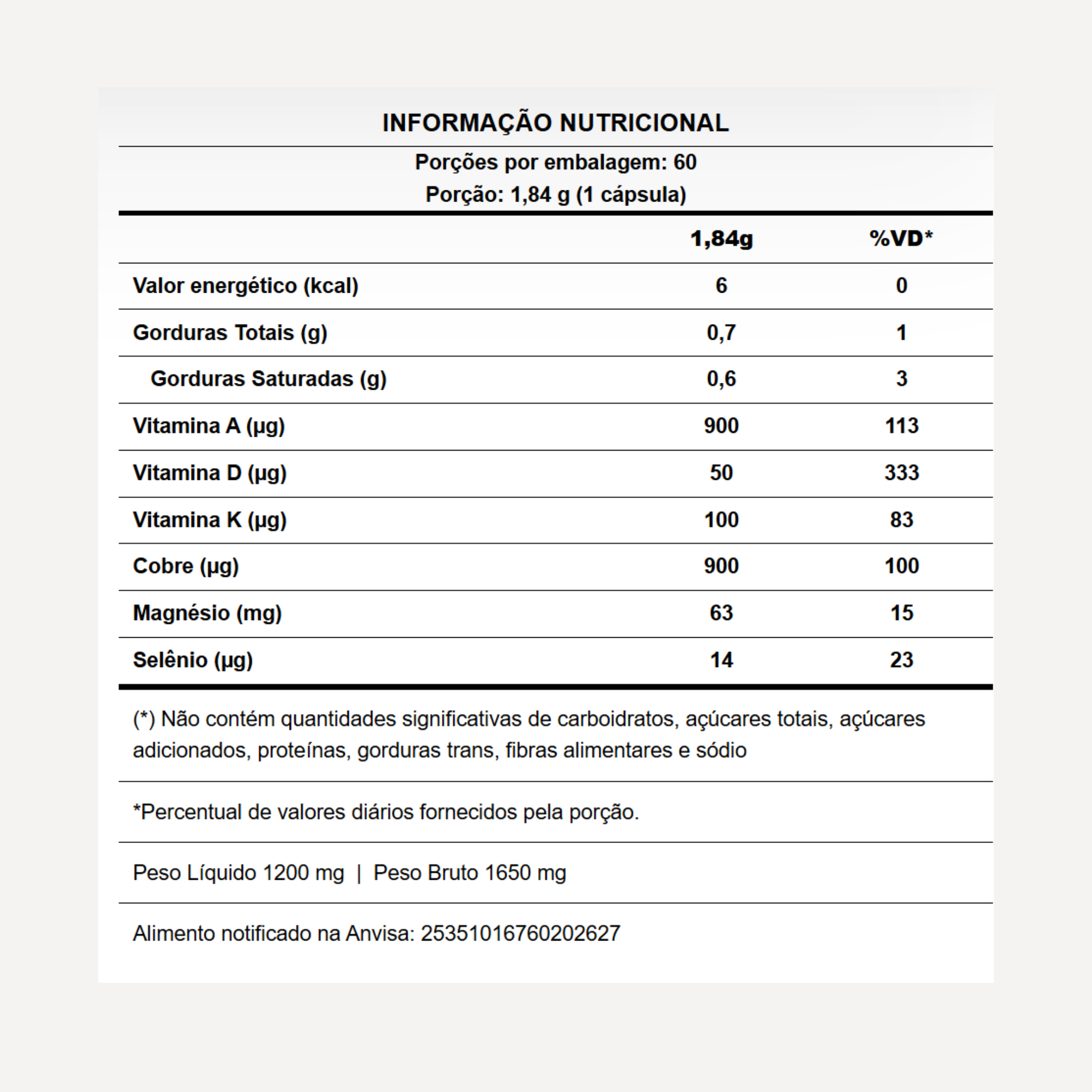 PURAVIDA | Vitamina D3 Synergy 2000 UI - Contem Magnésio e Vitamina K (60 cápsulas)