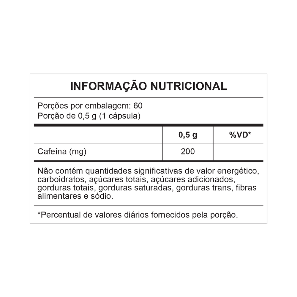 CENTRAL NUTRITION | Cafeína Pure Caffeine (60 Cápsulas)