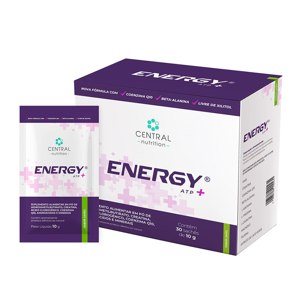 CENTRAL NUTRITION | ENERGY ATP Sabor Limão NOVO (30 sachês de 10 gramas cada)