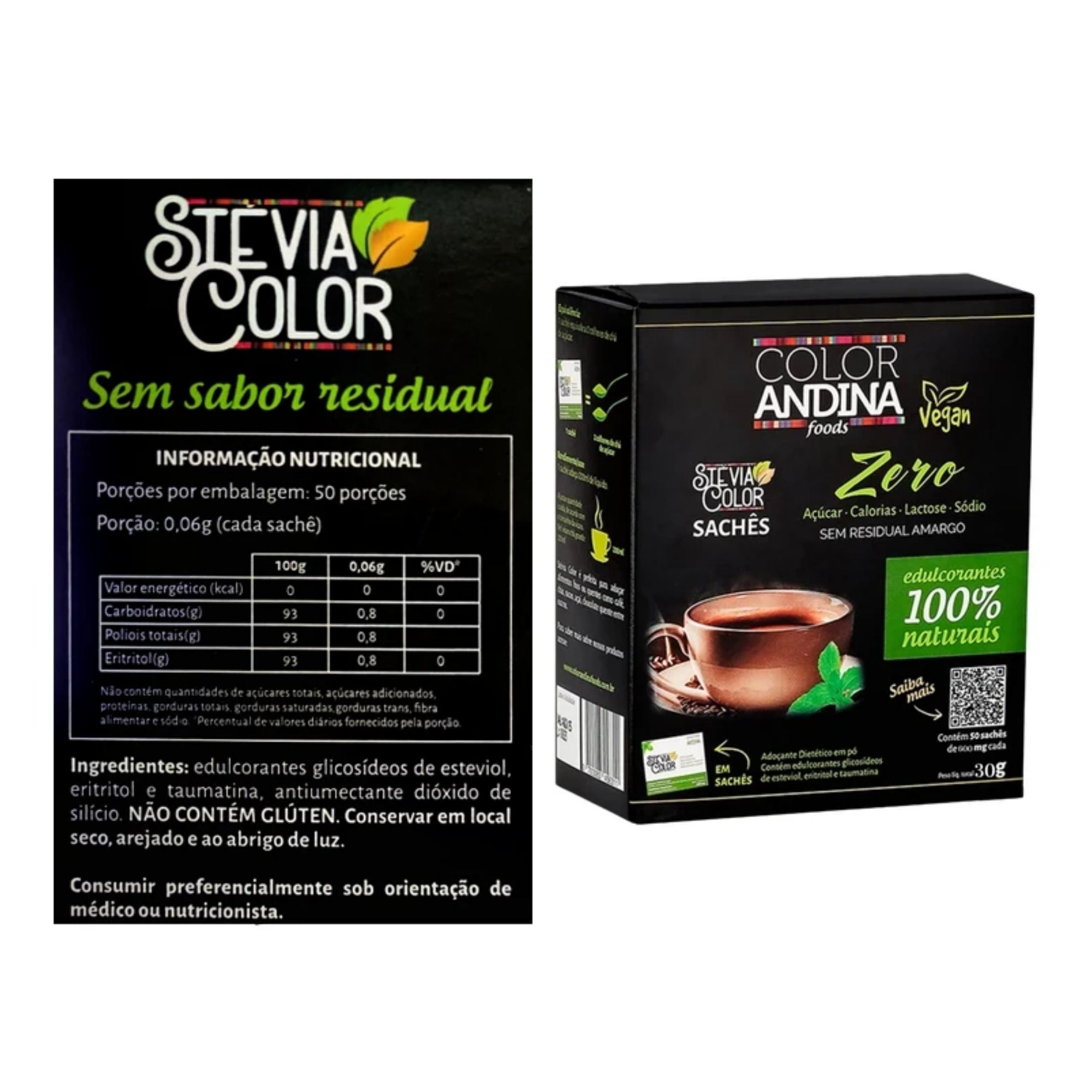 COLOR ANDINA | Adoçante Stévia (50 Sachês)