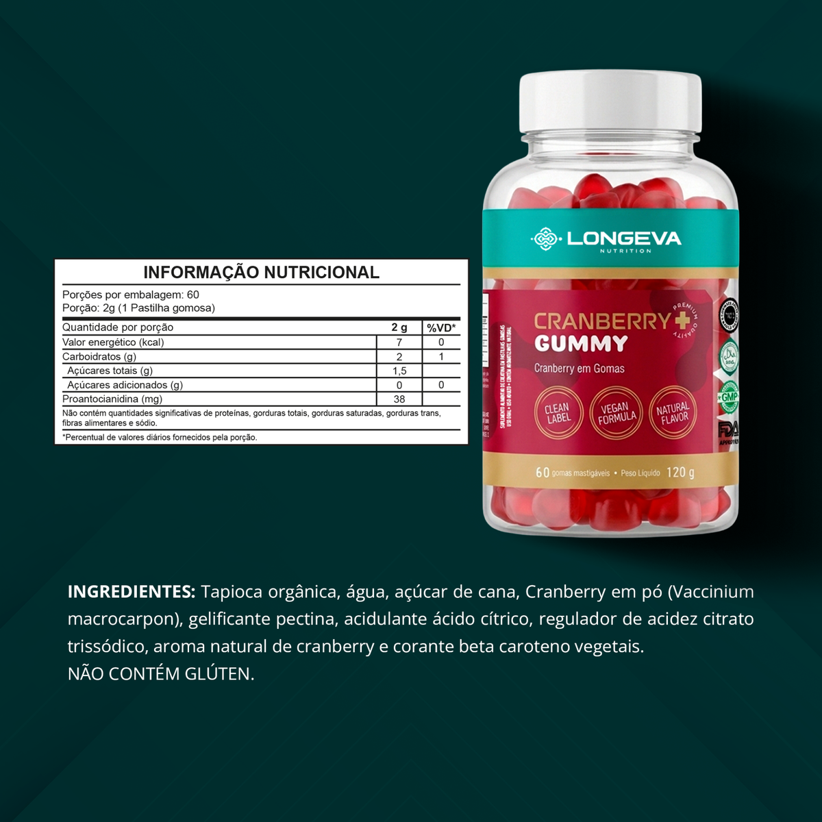 LONGEVA | Gummy Cranberry (60 Gomas)