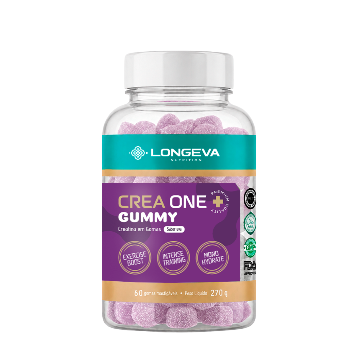 LONGEVA | Creatina Gummy Sabor Uva (60 Gomas)