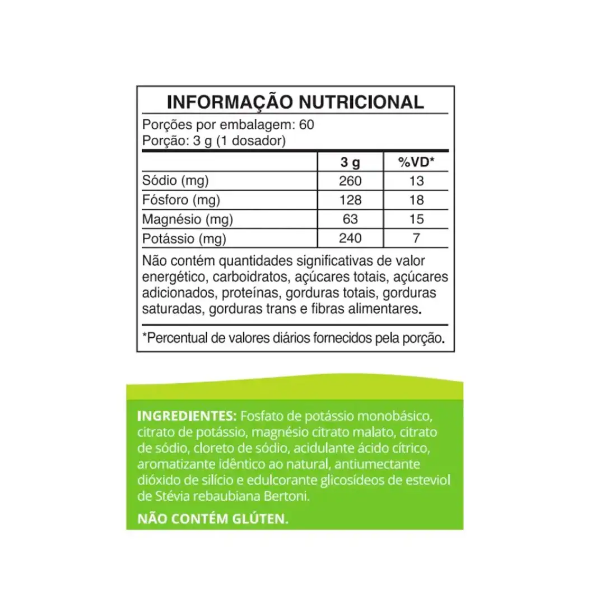 OCEAN DROP | Eletólitos em pó Sabor Limão 180 gramas (60 Doses)