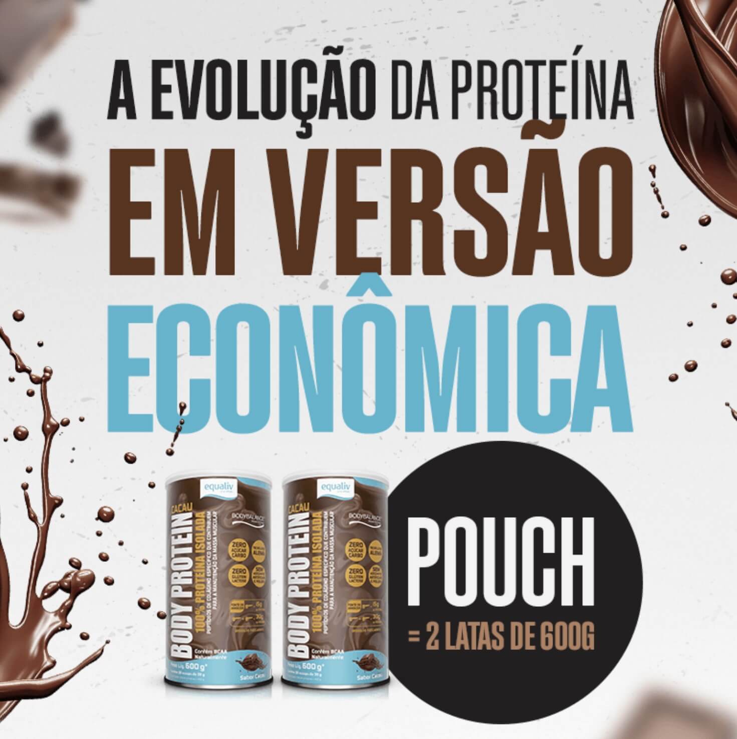 EQUALIV | Body Protein Sabor Cacau Pounch (1,2 Kg)