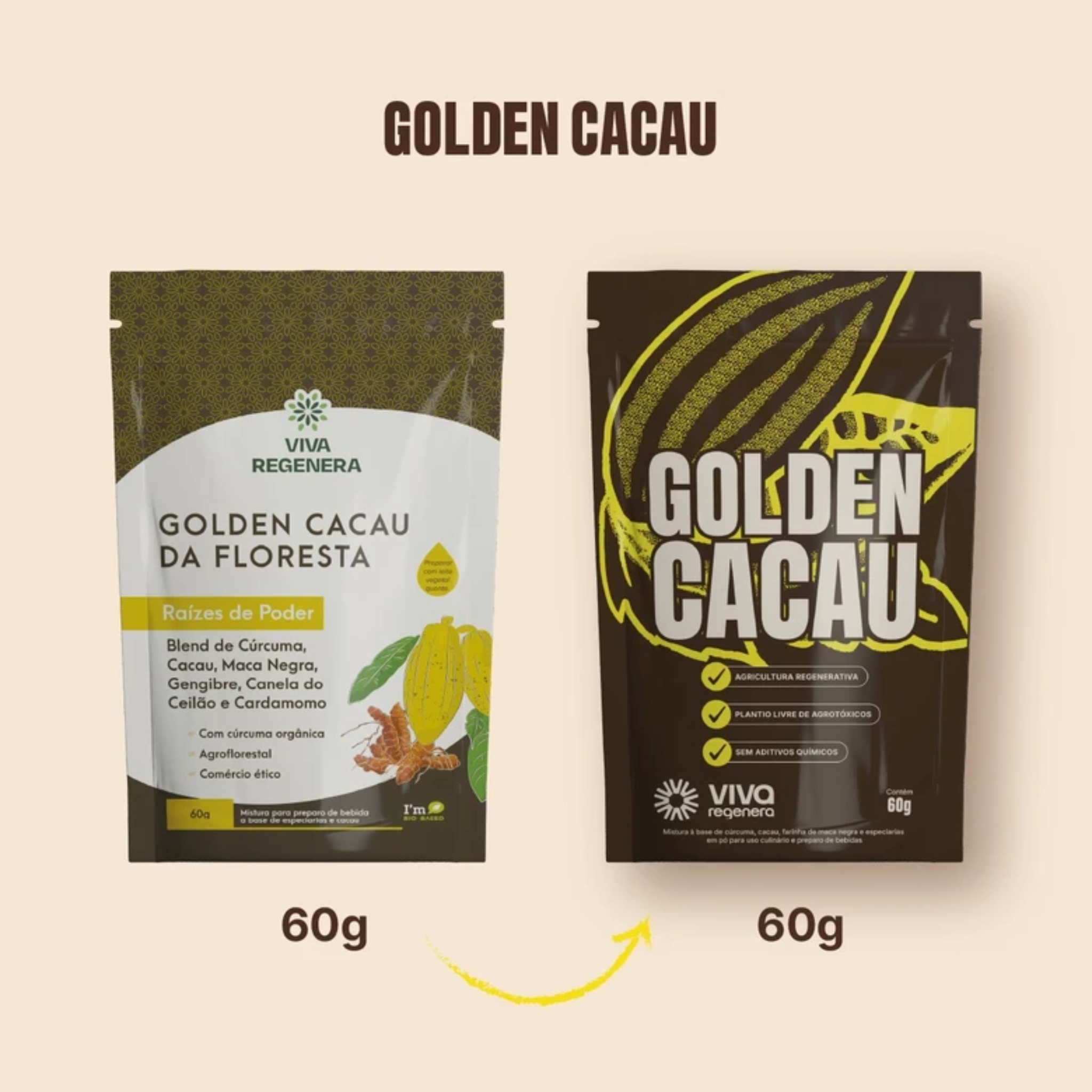 VIVA REGENERA | Golden Cacau da Floresta - Bebidas de Poder  (60 gramas)