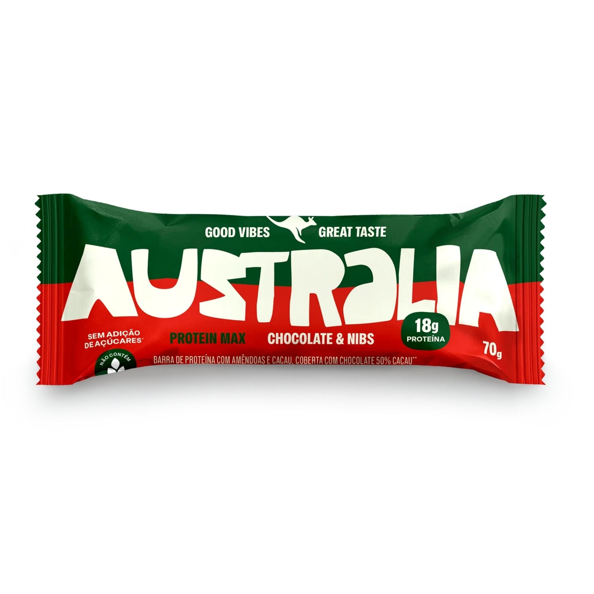 HARTS | AUSTRÁLIA Barra Protein Max Sabor Chocolate + Nibs (70 Gramas)