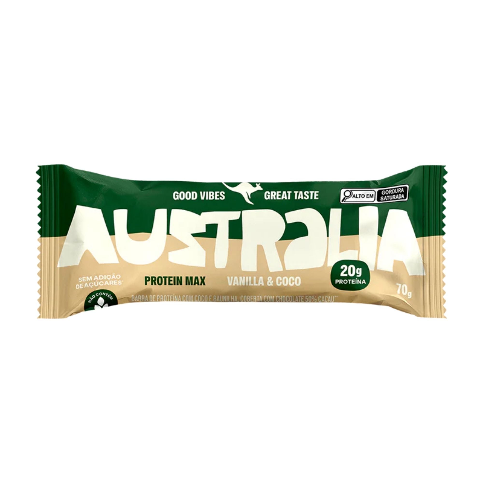 HARTS | AUSTRÁLIA Barra Protein Max Sabor Vanilla e Coco (70 Gramas)