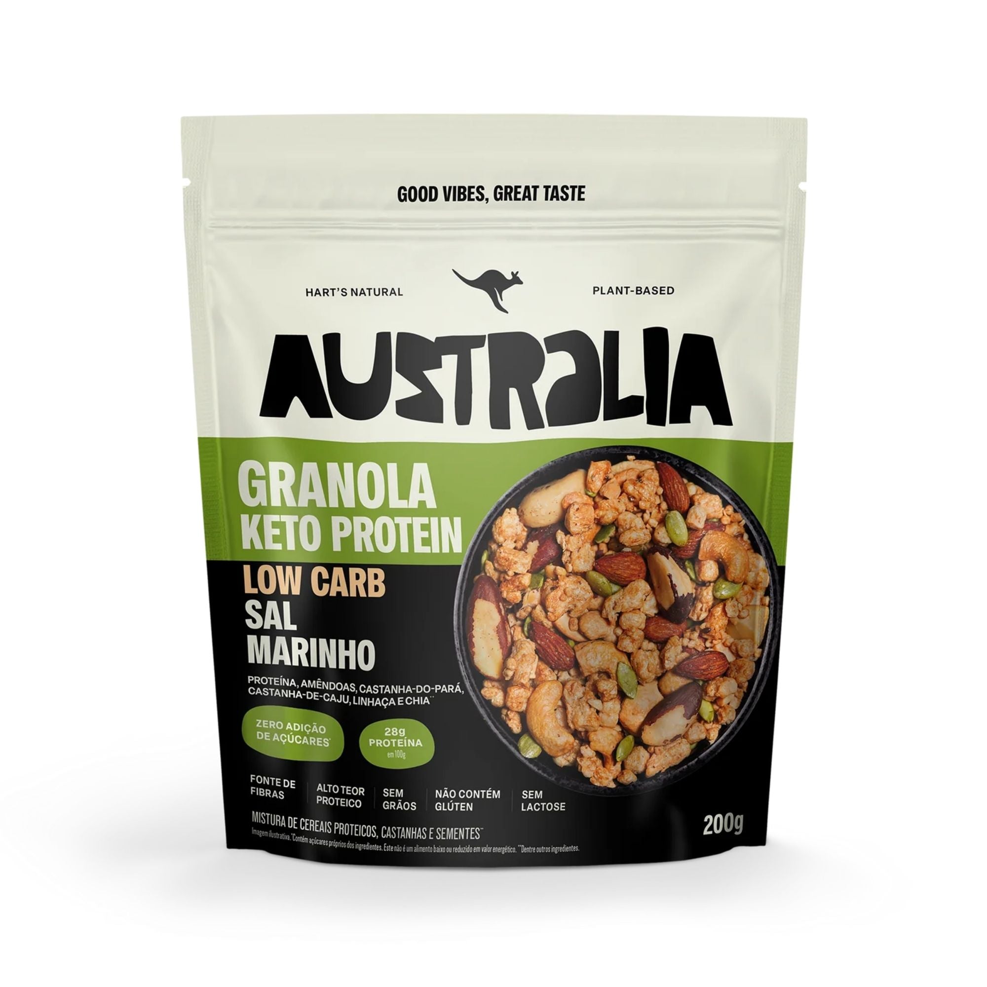 HARTS | AUSTRÁLIA Granola Keto Protein Low Carb Sal Marinho (200 Gramas)