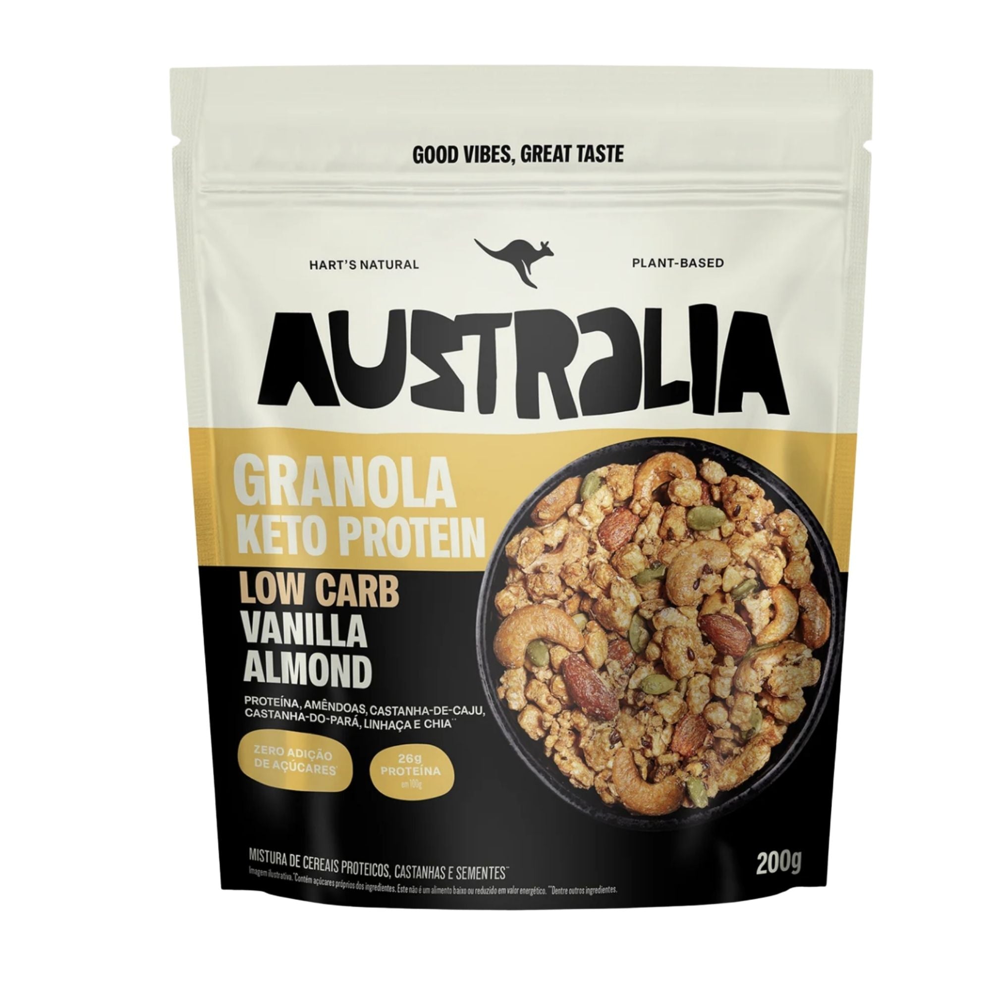 HARTS | AUSTRÁLIA Granola Keto Protein Sabor Vanilla Almond Crunch (200 Gramas)