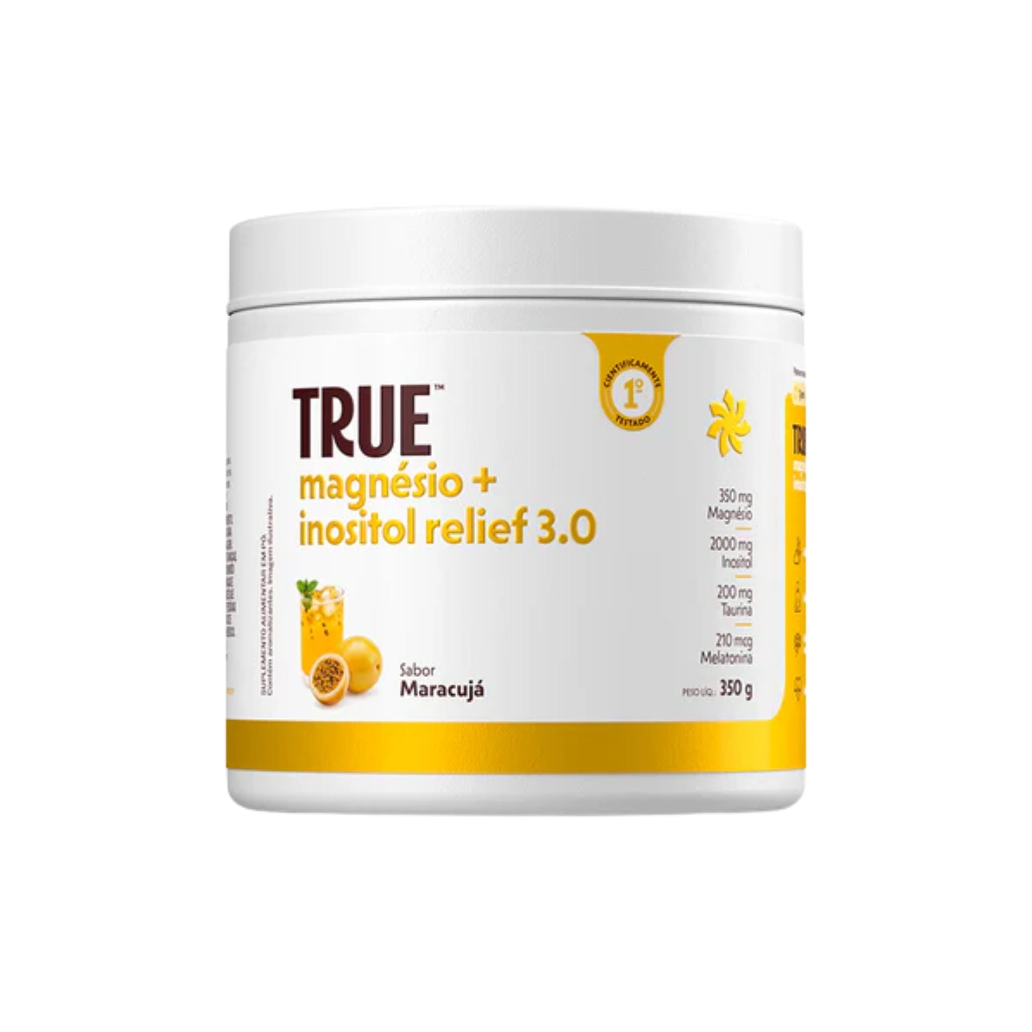 TRUE SOURCE | Magnésio Inositol Relief 3.0 com Melatonina Sabor Maracujá (350 gramas)