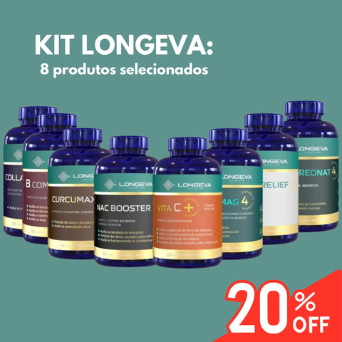 Kit Longeva: 8 Produtos Selecionados com 20% Off – Pure Blends