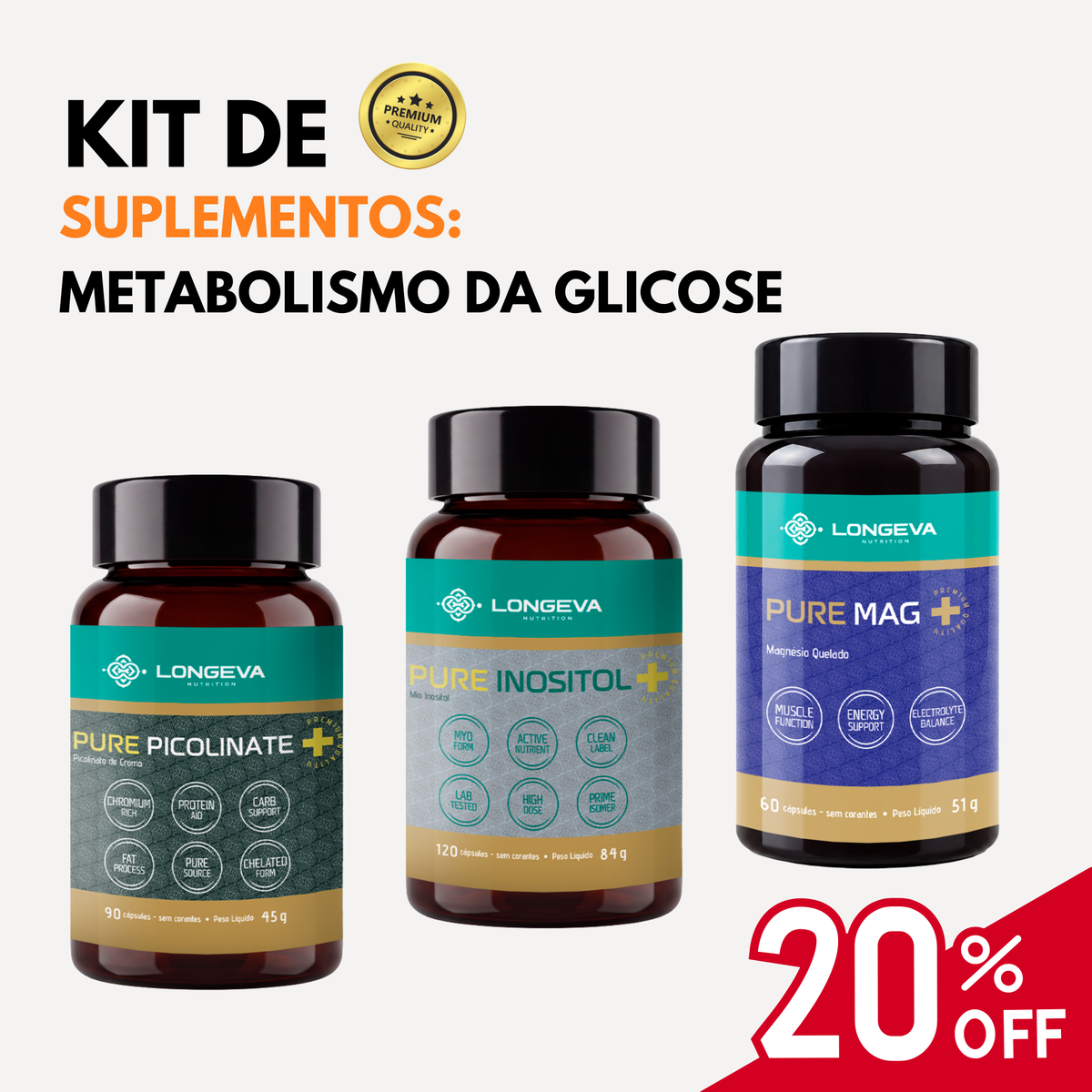 Kit Longeva Metabolismo da Glicose