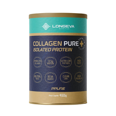 LONGEVA | Collagen Pure em Peptídeos Sabor Neutro (450 Gramas) - Proteína de Colágeno