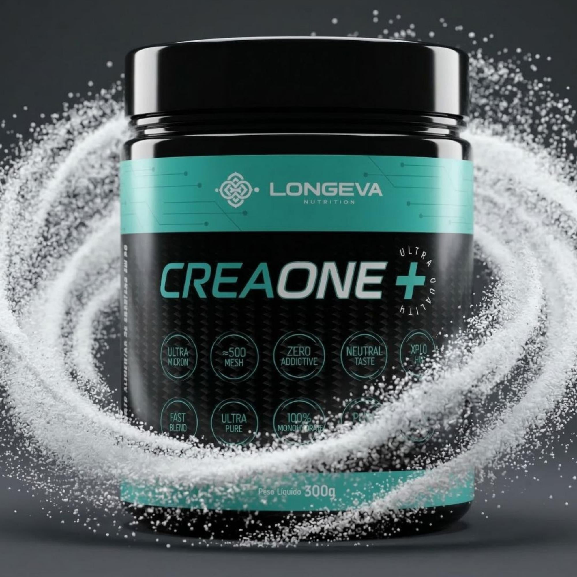 LONGEVA | Creatina Monohidratada e Micronizada CreaOne+ (300 Gramas)