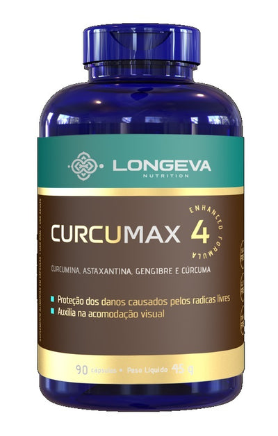 LONGEVA | Curcumax - Curcumina com Astaxantina - Anti-Inflamatório e Antioxidante - Rende 3 meses de uso