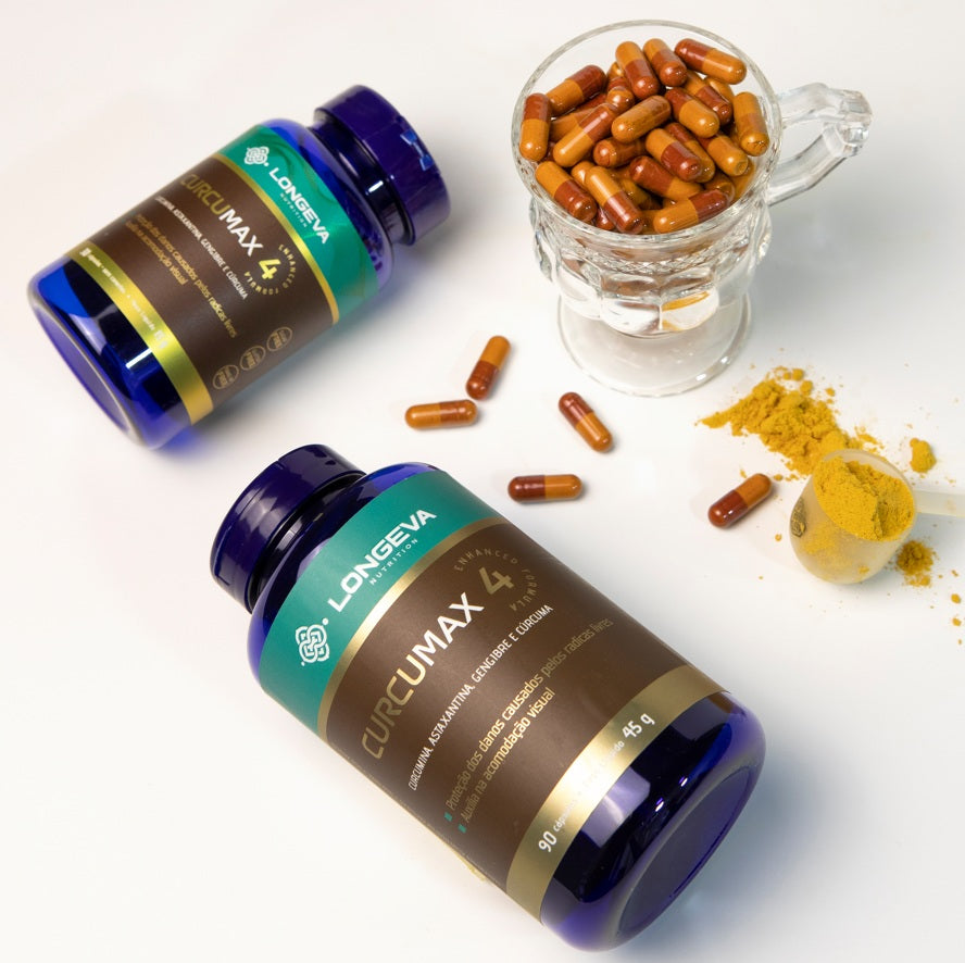 LONGEVA | Curcumax - Curcumina com Astaxantina - Anti-Inflamatório e Antioxidante - Rende 3 meses de uso