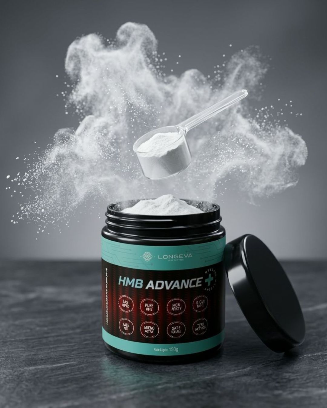 LONGEVA | HMB Advance Sem Sabor com 50 Doses (150 Gramas) - Manutenção da Massa Muscular