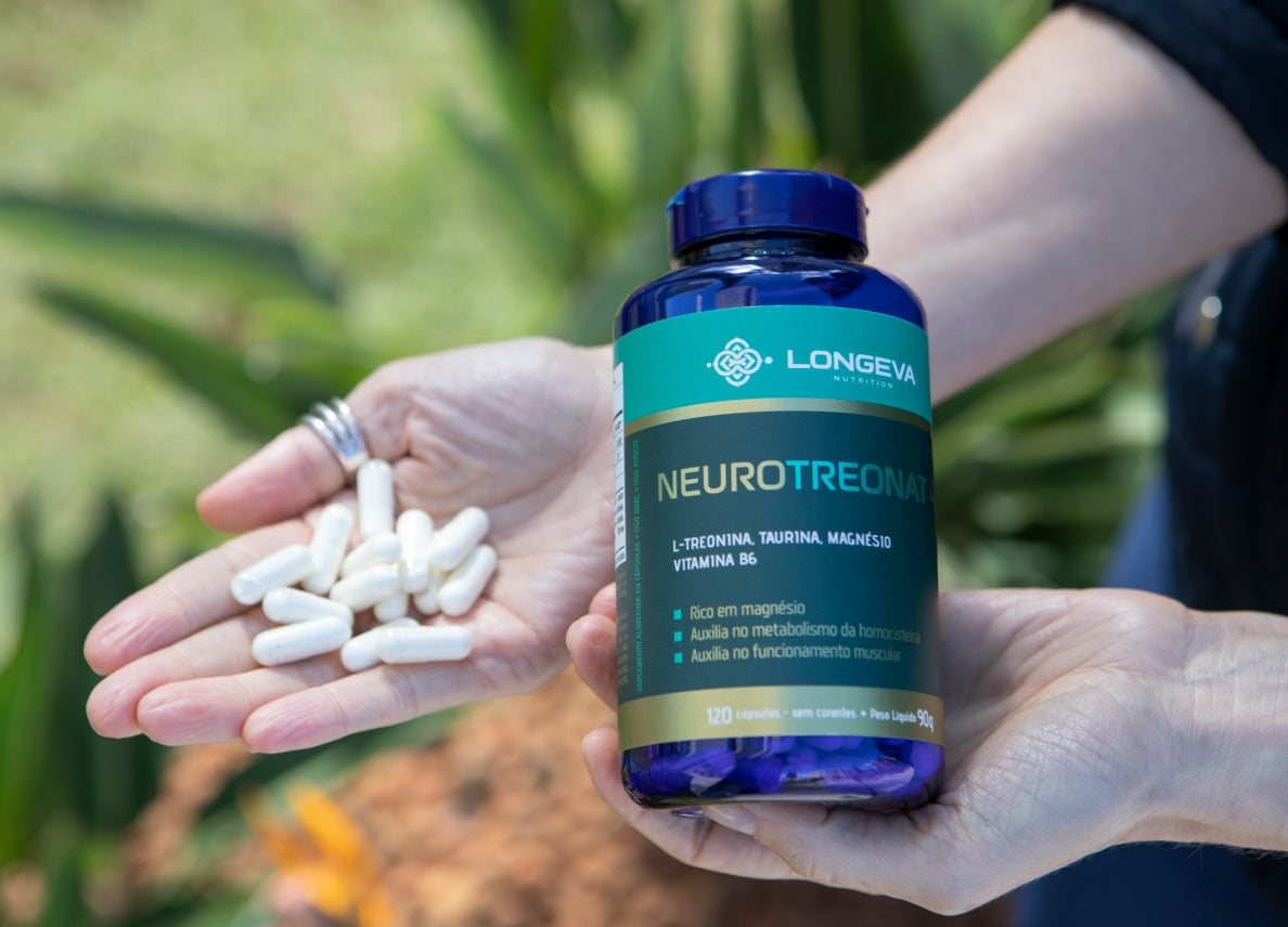LONGEVA | Neuro Treonat - Magnésio Treonato para Sono e Saúde Cerebral (120 Cápsulas) - Rende 2 meses de uso