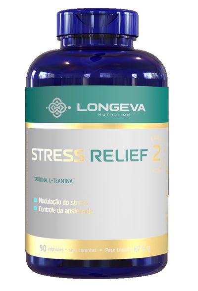 LONGEVA | Stress Relief - Manejo do Stress e Ansiedade (90 Cápsulas) - Rende 3 meses de uso
