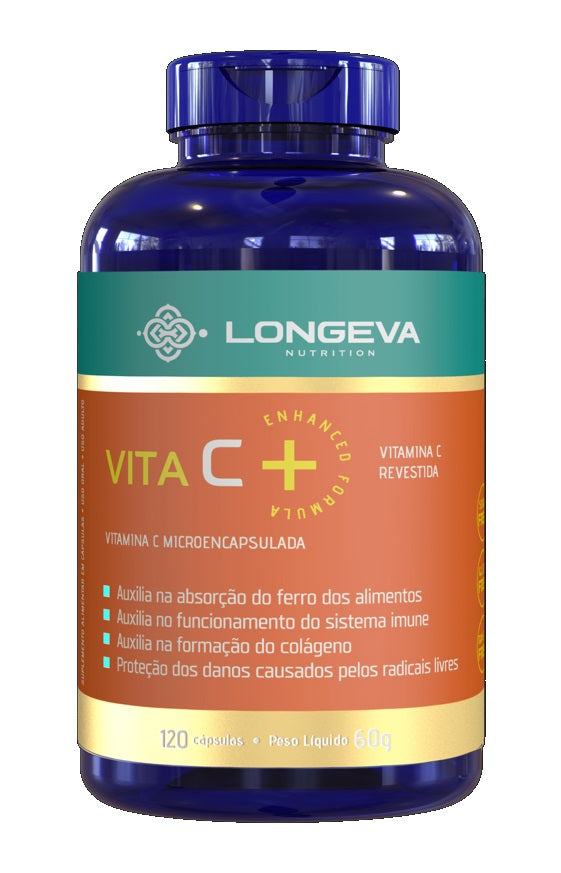 LONGEVA | Vitamina C Micronizada e Microencapsulada (120 Cápsulas) - Rende 2 meses de uso
