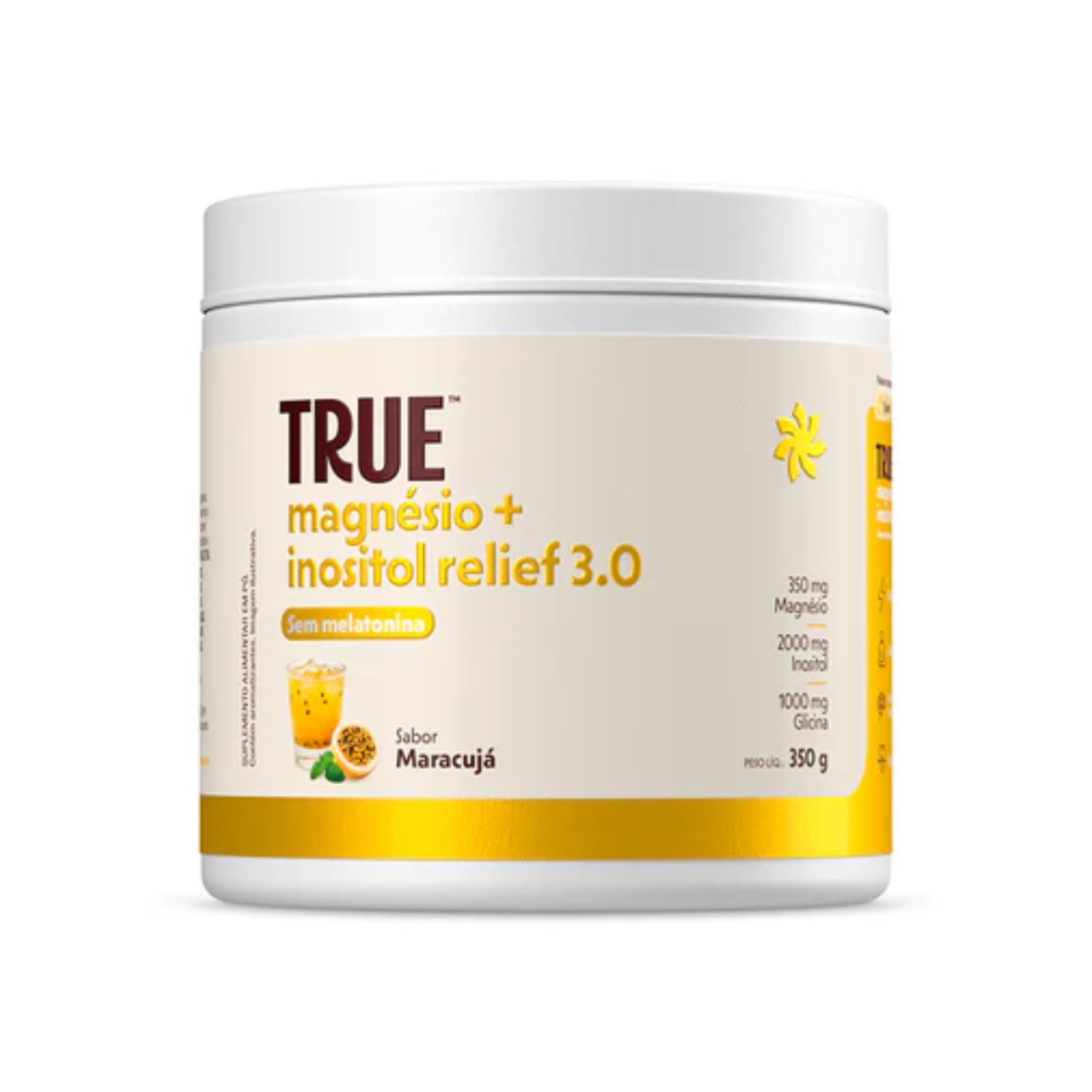 TRUE SOURCE | Magnésio Inositol 3.0 Sem Melatonina Sabor Maracujá (350 gramas)