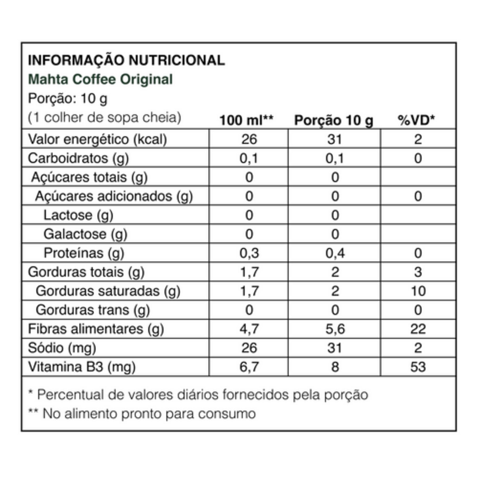 MAHTA | Mahta Coffee Sabor Original (220 Gramas)