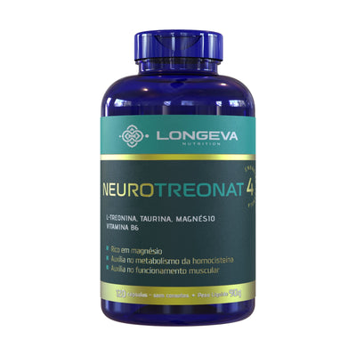LONGEVA | Neuro Treonat - Magnésio Treonato para Sono e Saúde Cerebral (120 Cápsulas) - Rende 2 meses de uso