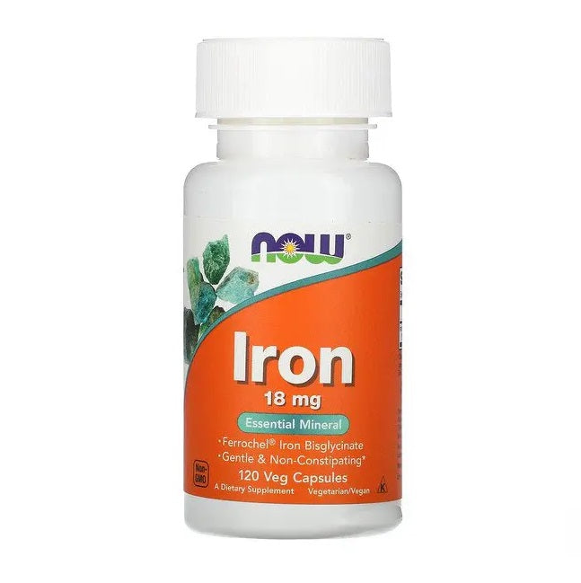 NOW FOODS | Ferro Quelado 18 mg por Cápsula (120 Cápsulas)