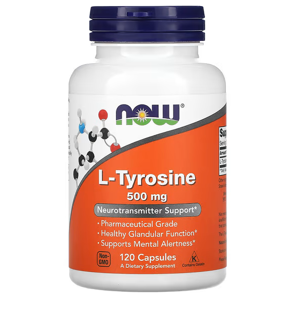NOW FOODS | L-Tyrosine (Tirosina) 500mg (120 cápsulas)