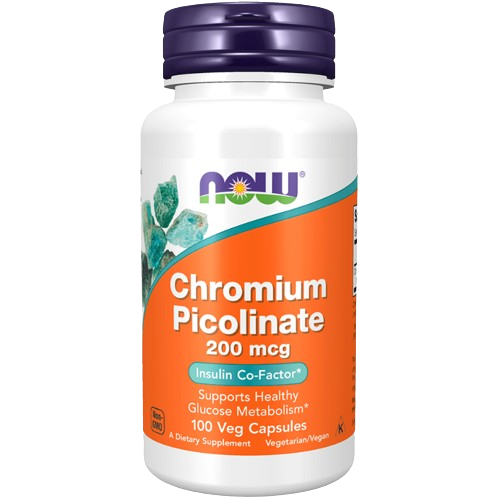 NOW FOODS | Picolinato de Cromo 200 mcg por Cápsula (100 cápsulas)