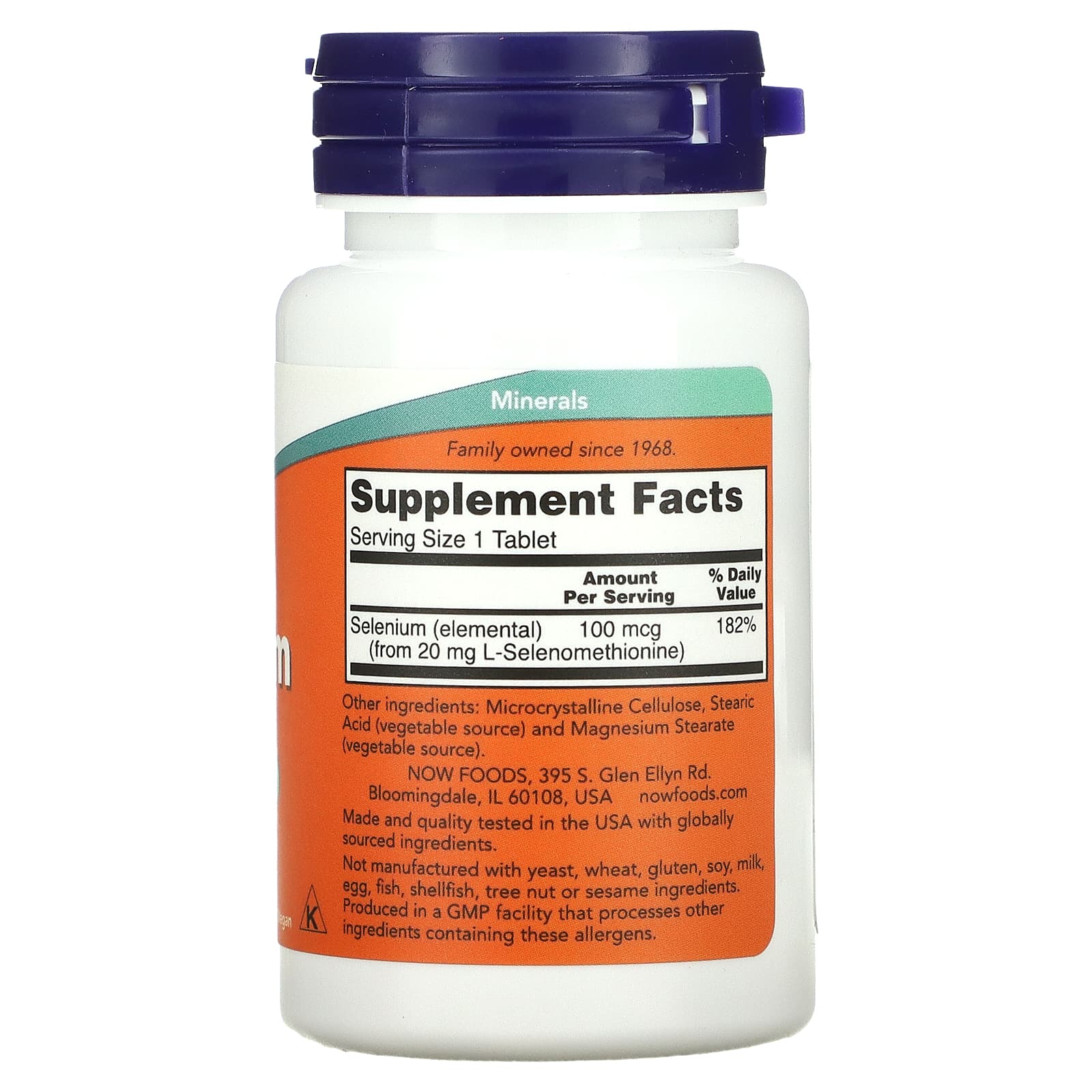 NOW FOODS | Selênio 100 mcg (100 Comprimidos)