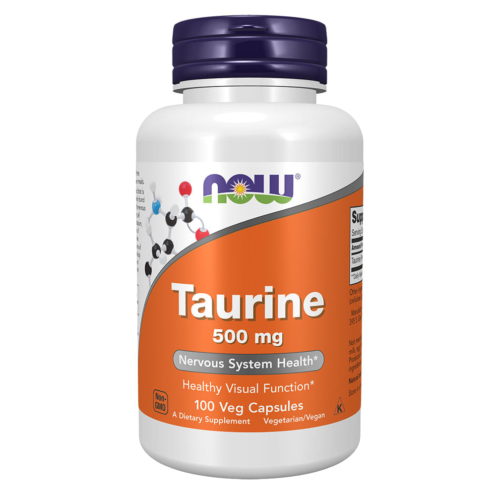 NOW FOODS | Taurina 500 mg por cápsula (100 cápsulas)