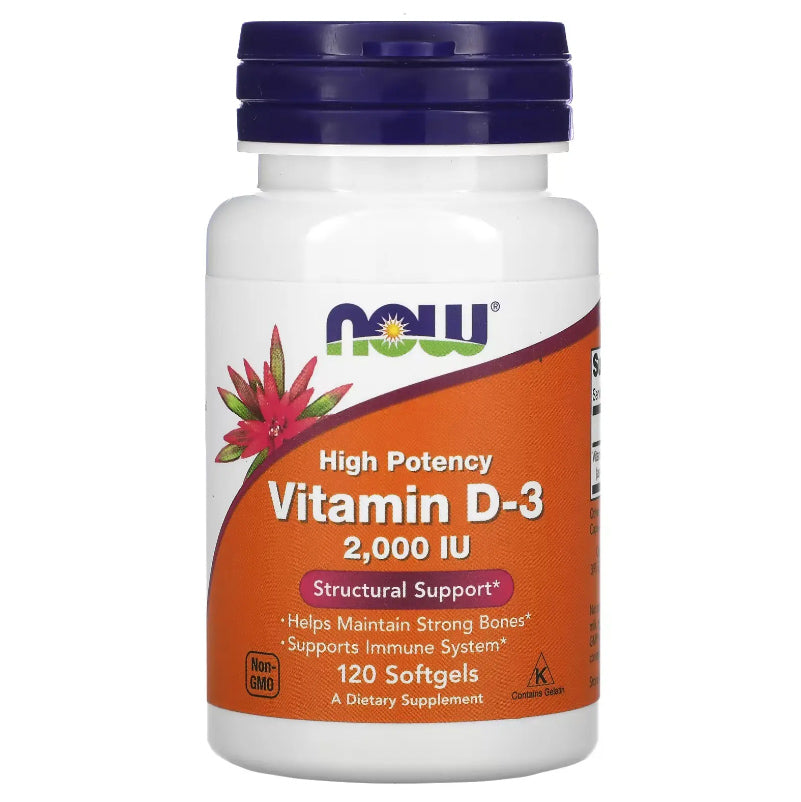 NOW FOODS | Vitamina D3 2.000 IU (120 Cápsulas)