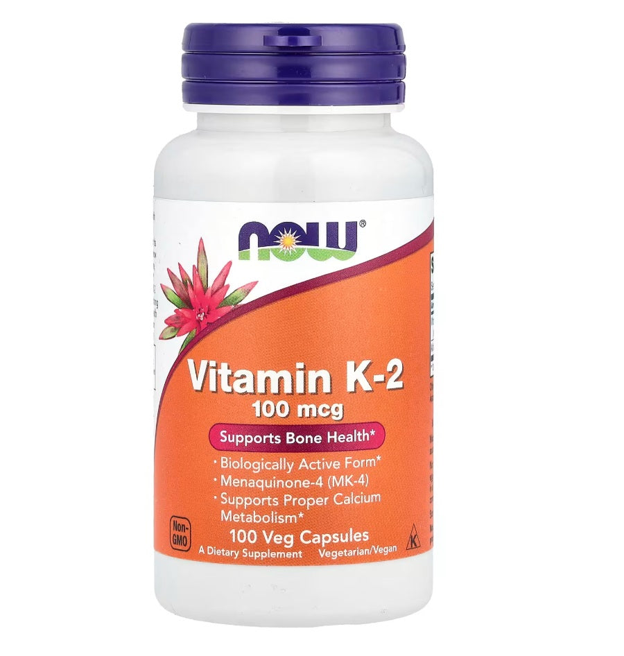 NOW FOODS | Vitamina K2  100 mcg (100 Cápsulas)