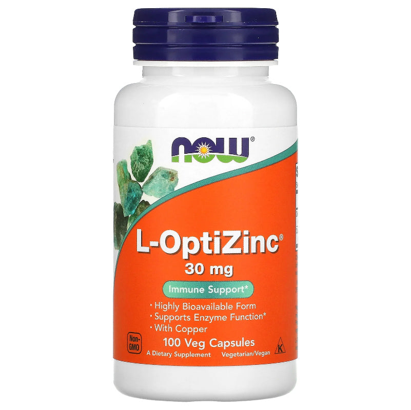 NOW FOODS | Zinco Quelado L-OptiZinc com Cobre (100 cápsulas)