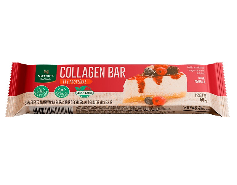 NUTRIFY | Collagen Bar Sabor Cheesecake de Frutas Vermelhas (50 gramas)