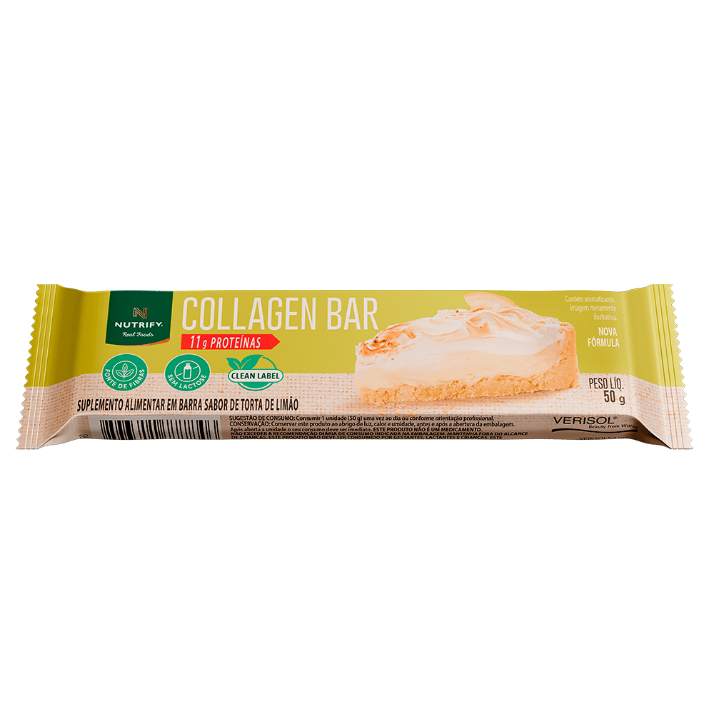 NUTRIFY | Collagen Bar Sabor Torta de Limão (50 gramas)