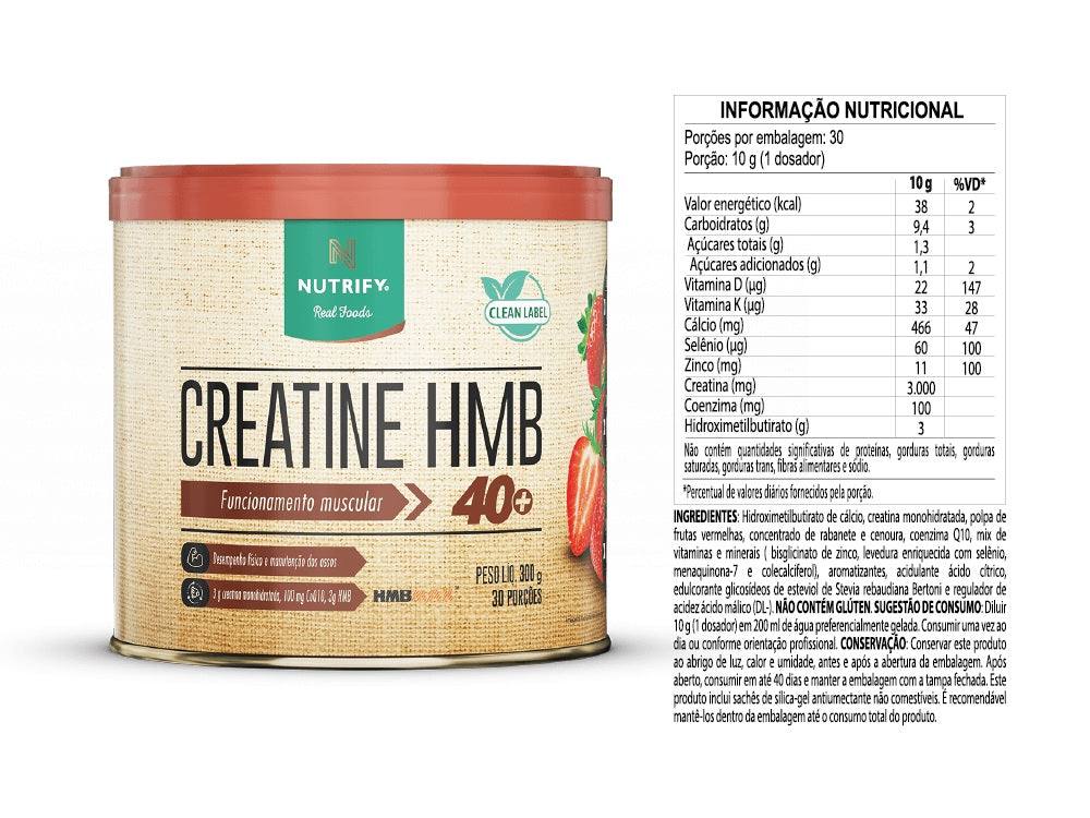 NUTRIFY | Creatina HMB Sabor Morango (300 Gramas)