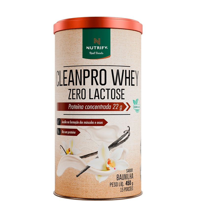 NUTRIFY | Whey Concentrado Zero Lactose Sabor Baunilha (450 Gramas)