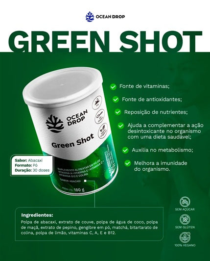 OCEAN DROP | Green Shot em Pó 30 Doses (180 gramas)