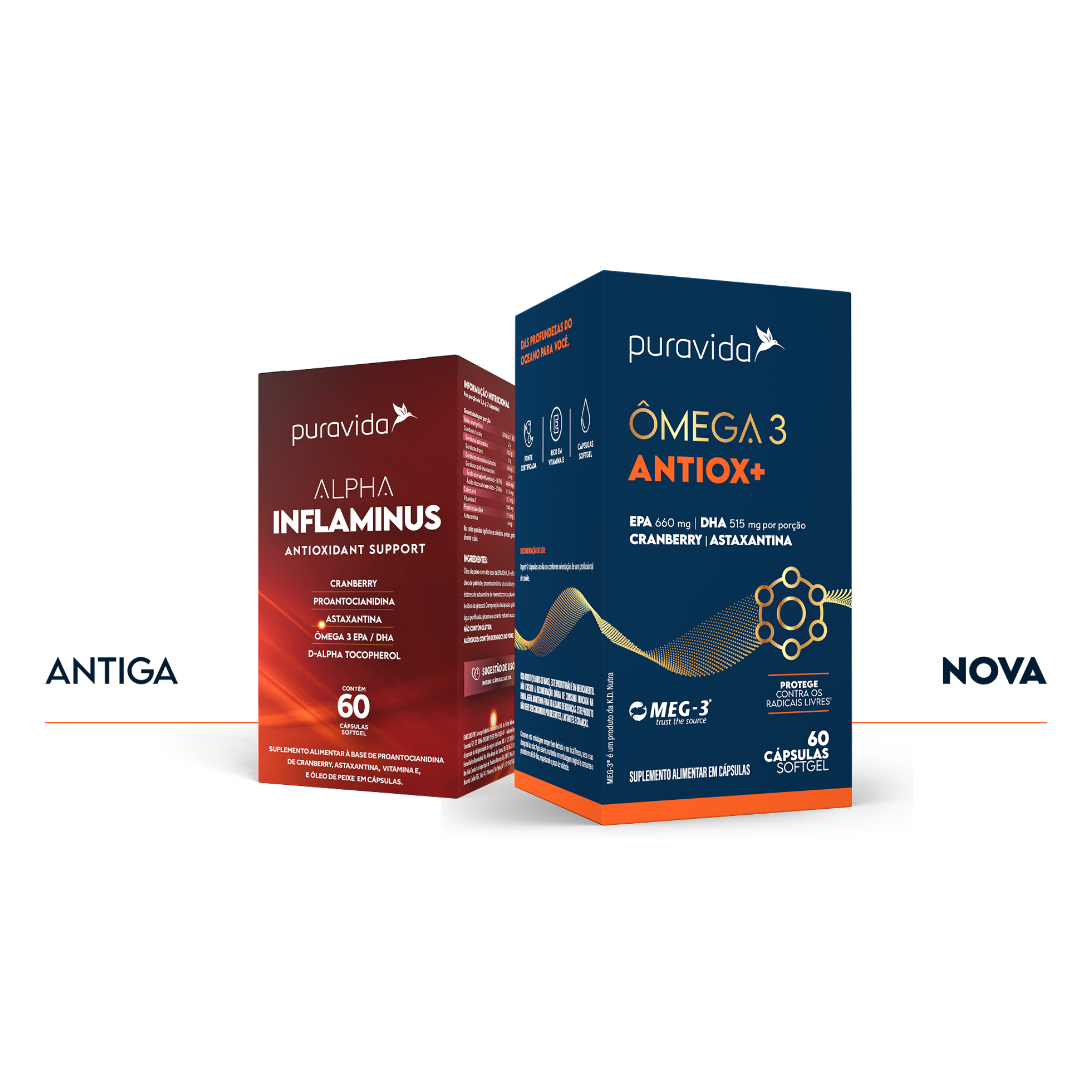 PURAVIDA | Ômega 3 Antiox + (60 Cápsulas)