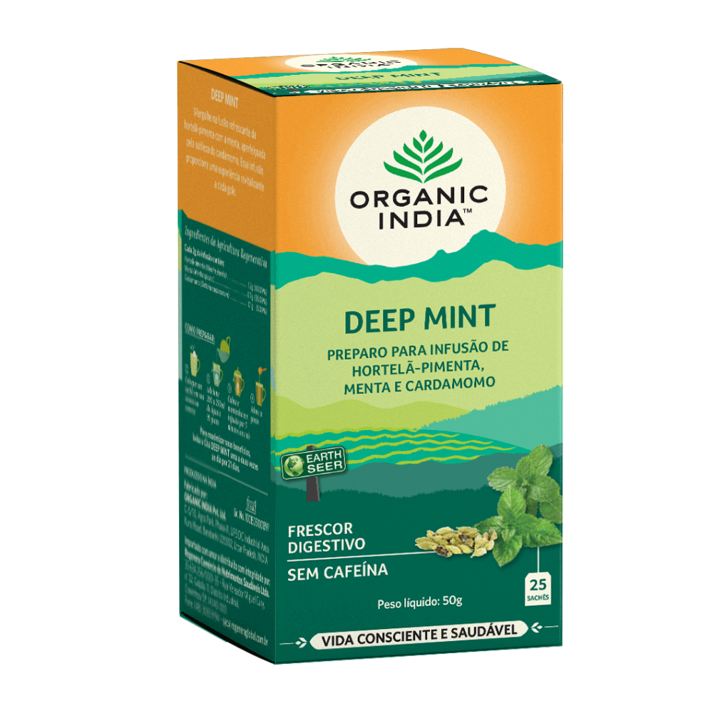 ORGANIC INDIA | Cha Deep Mint (25 Sachês)