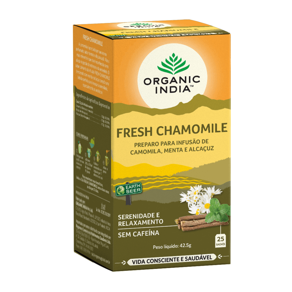 ORGANIC INDIA | Cha Fresh Camomile (25 Sachês)