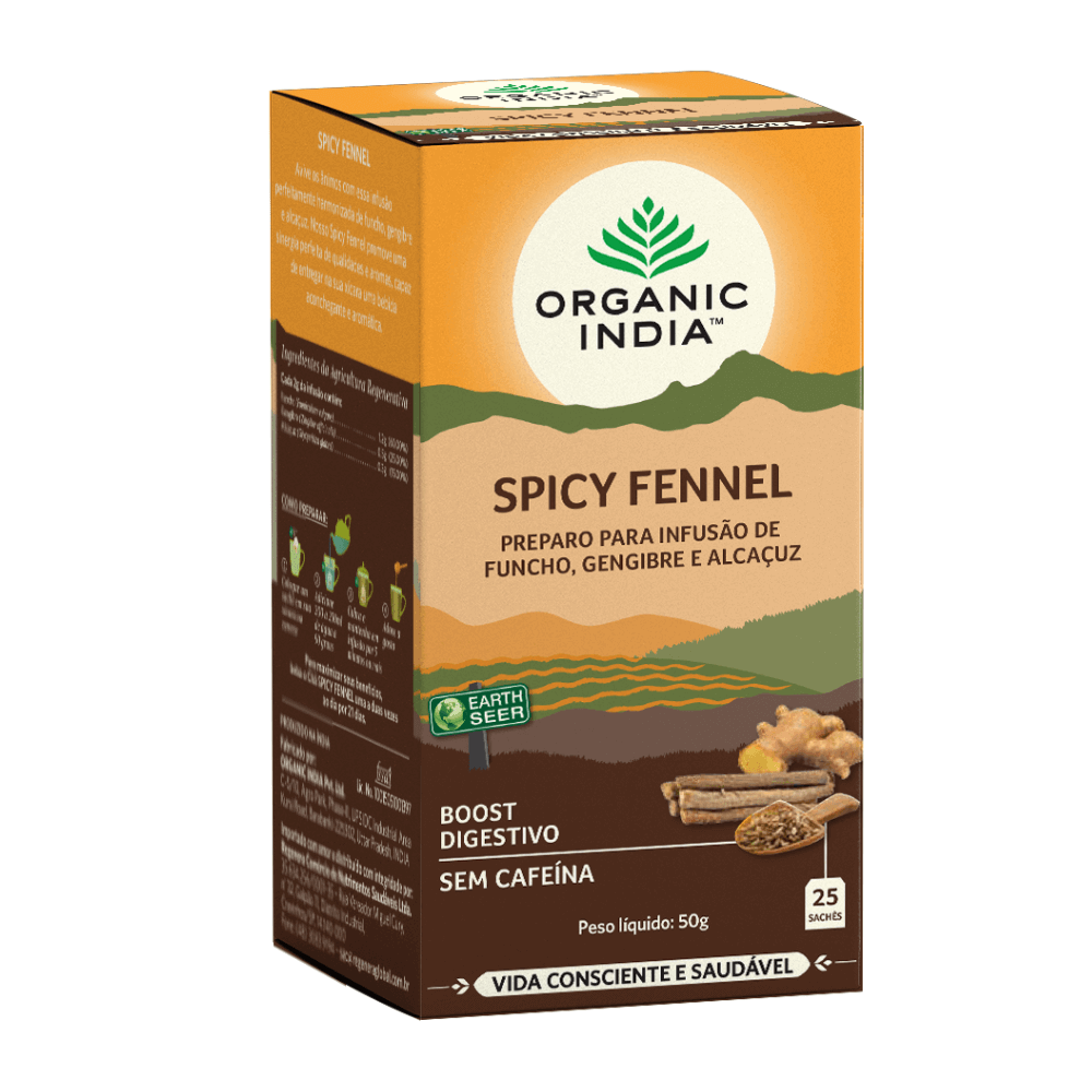 ORGANIC INDIA | Cha Spicy Fennel (25 Sachês)