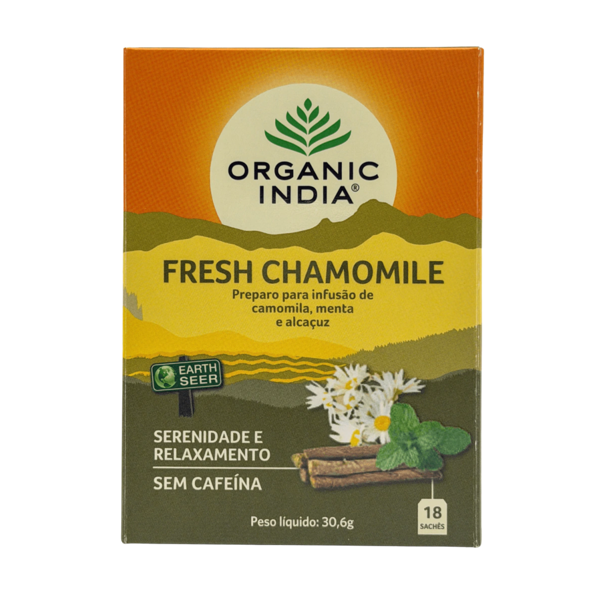 ORGANIC INDIA | Cha Fresh Chamomile (18 Sachês)